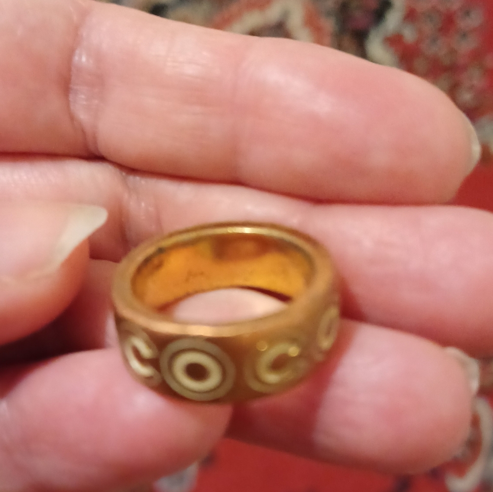 $800 Authentic CHANEL Ring Gold COCO Japan Size US 5,5 6 Made in France EUC rare - Picture 5 of 13